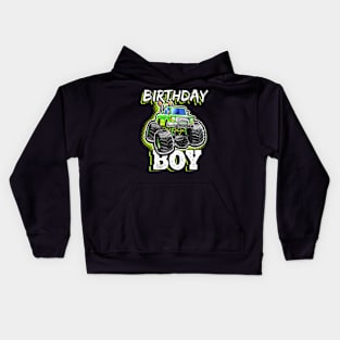 Birthday Boy Monster Truck Birthday Party For Boys Kids Kids Hoodie